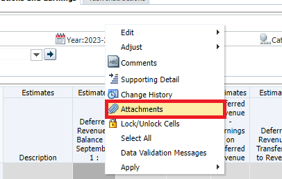 Right click and selected attachments